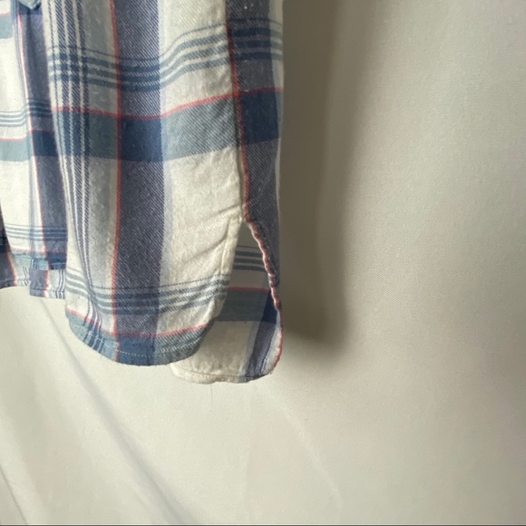 Old Navy Girls White/Blue Tunic Style Plaid Shirt - Picture 9 of 12